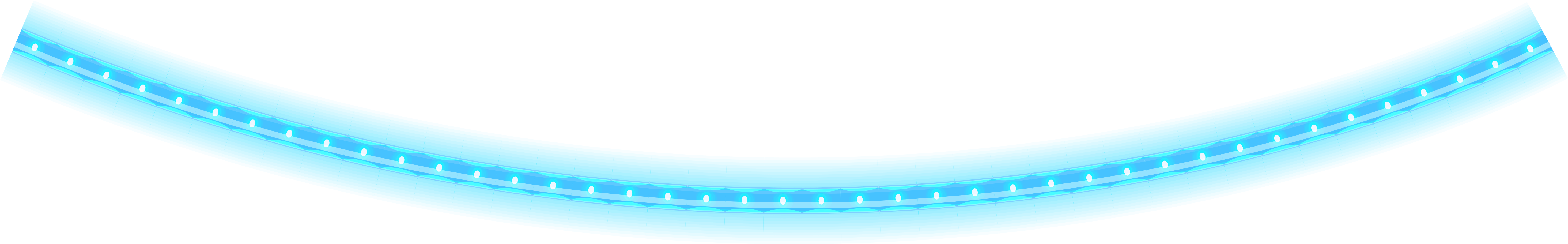 Blue Glowing Curved Strip PNG Image