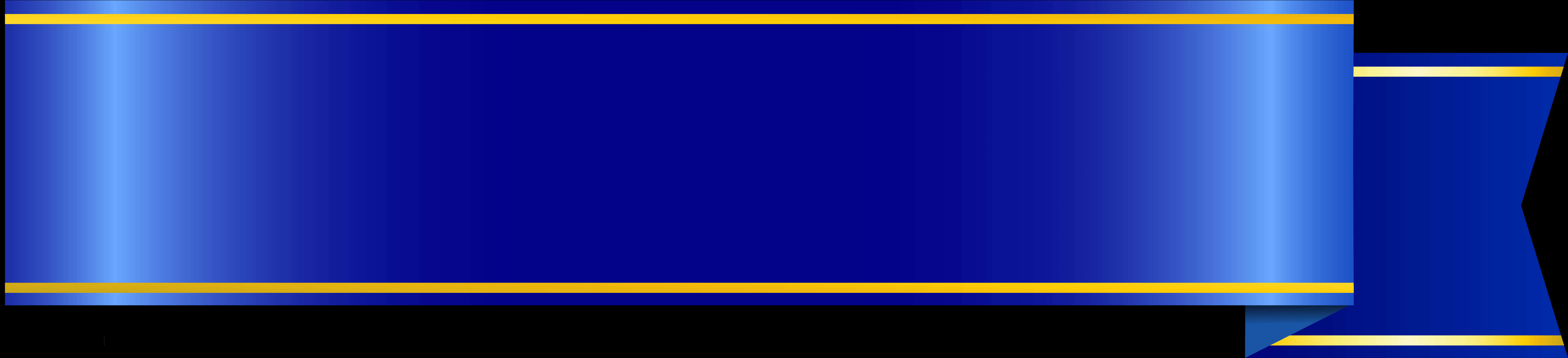 Blue Gold Banner Ribbon Design PNG Image