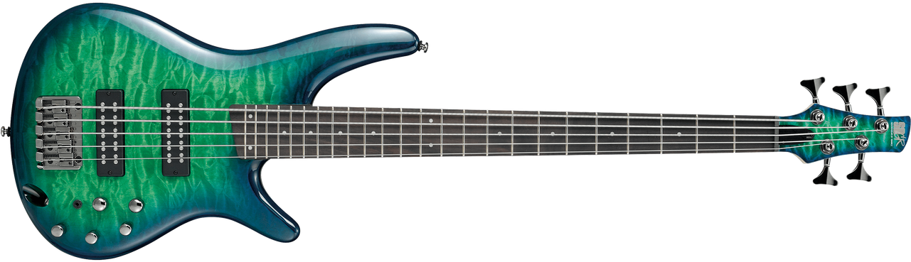 Blue Green Electric Bass Guitar PNG Image