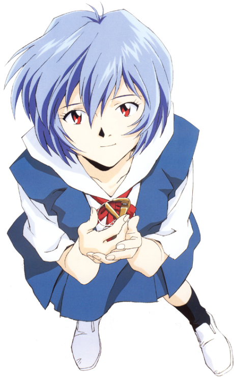 Blue Haired Anime Character PNG Image