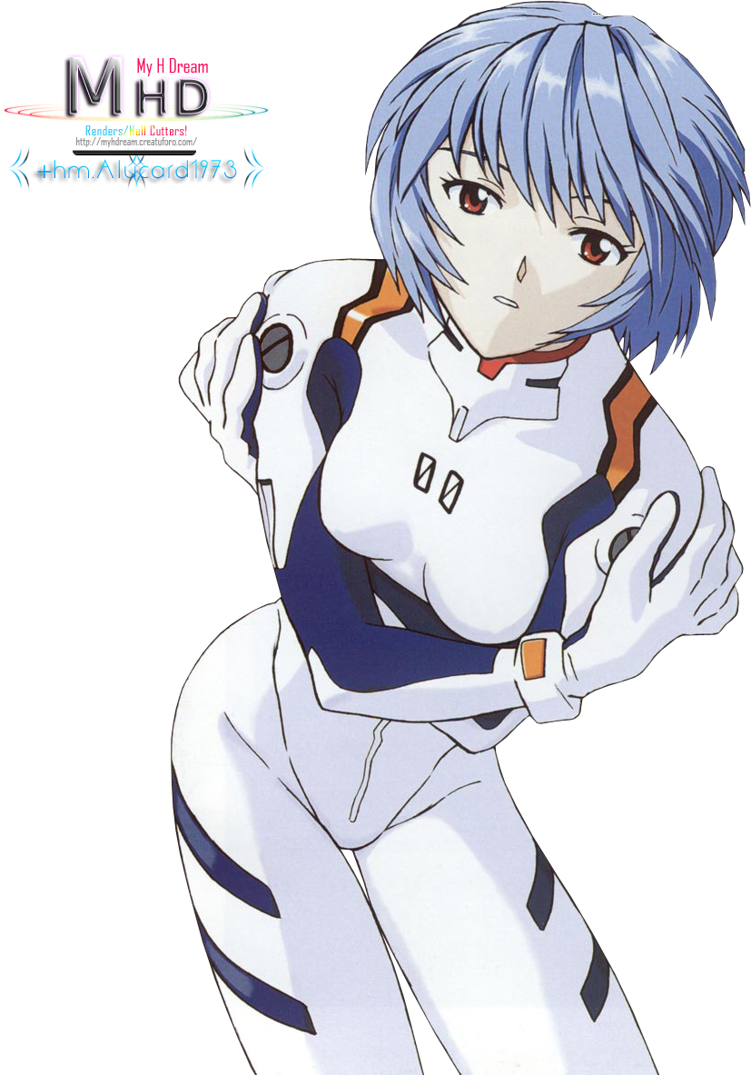 Blue Haired Anime Characterin White Suit PNG Image