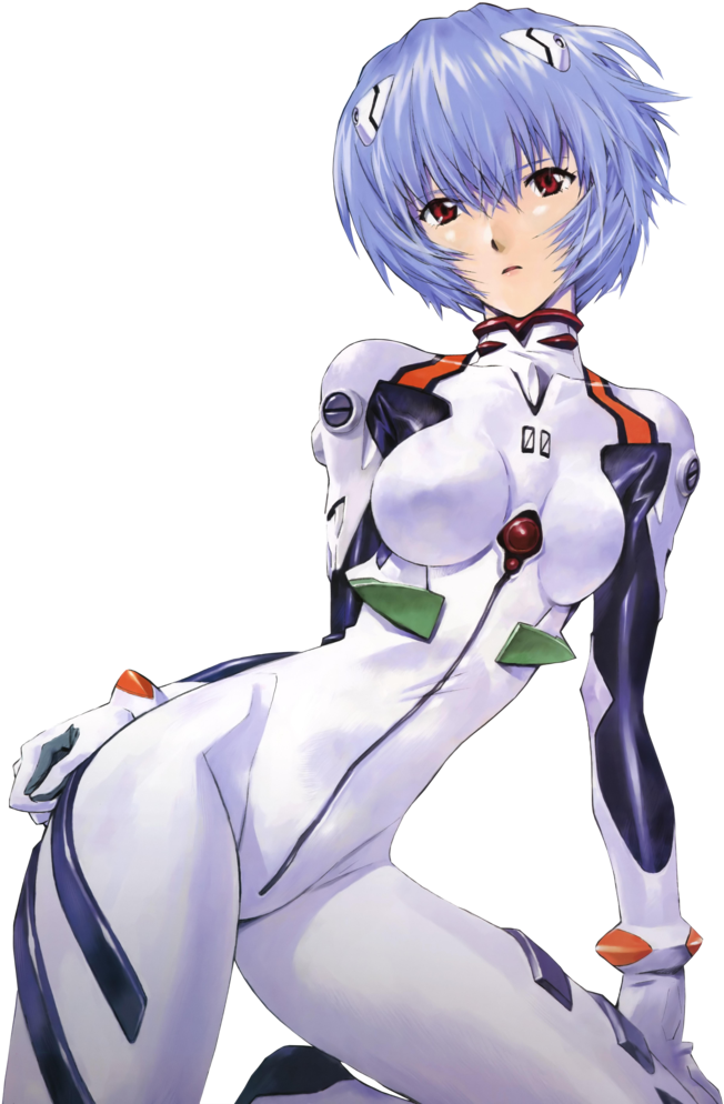 Blue Haired Anime Characterin White Suit PNG Image