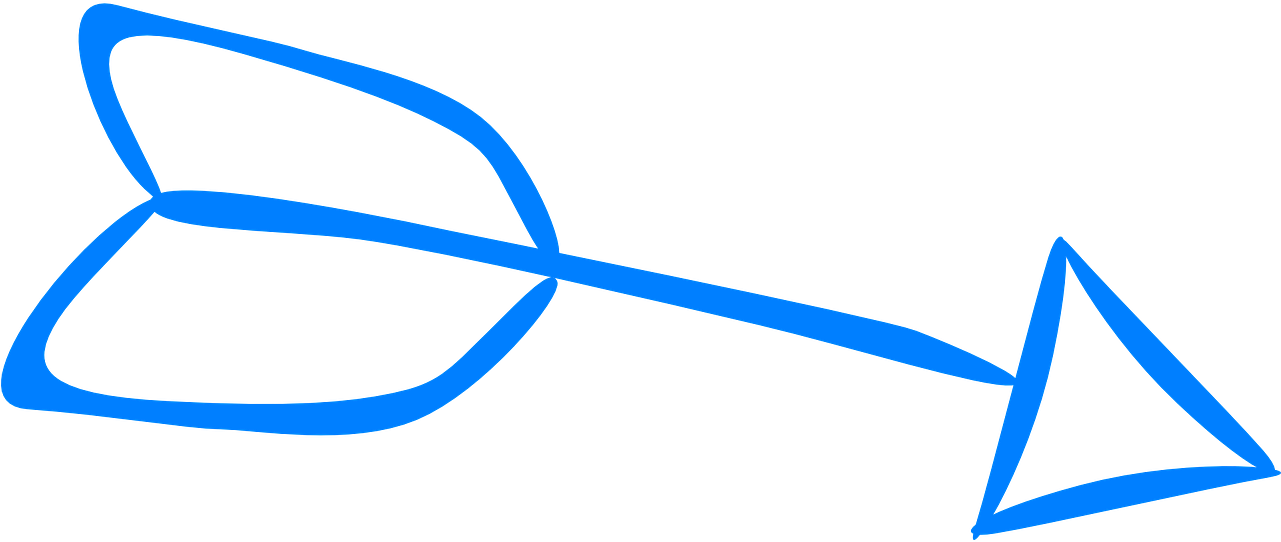 Blue Hand Drawn Arrow PNG Image