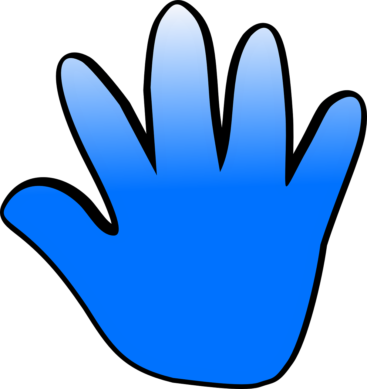 Blue Hand Stop Sign Graphic PNG Image