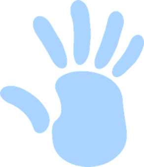 Blue Handprint Graphic PNG Image