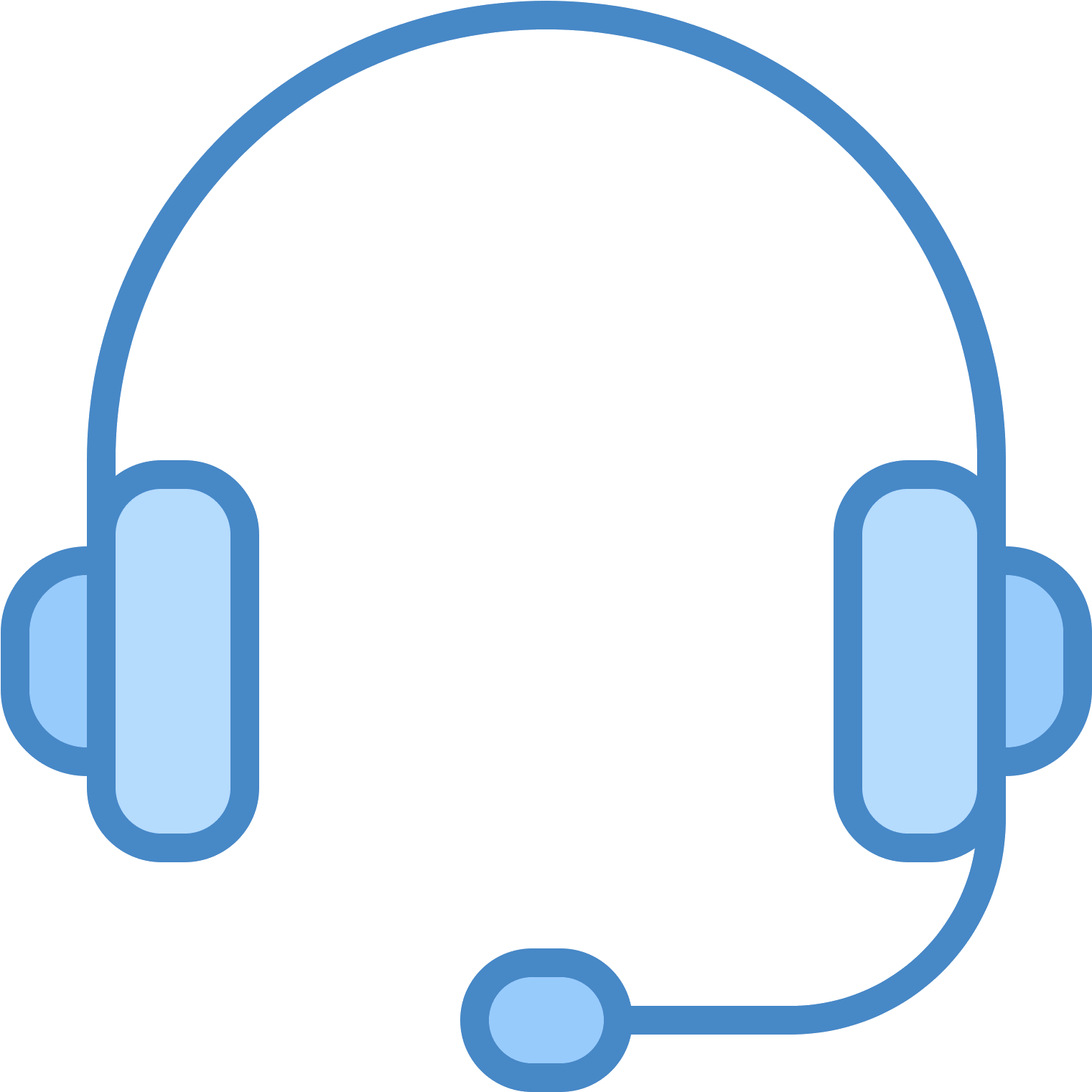 Blue_ Headphones_ Icon_with_ Microphone PNG Image