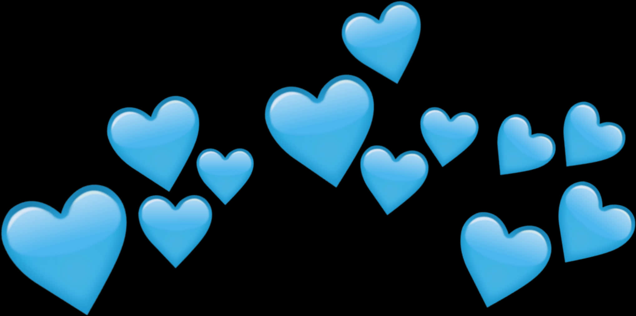 Blue Heart Emojis Pattern PNG Image