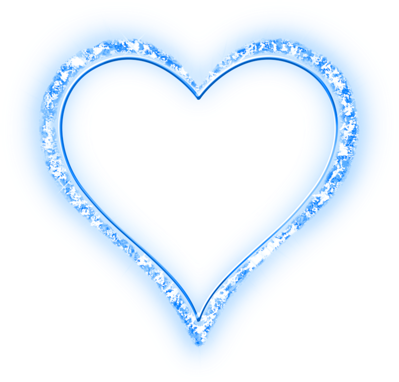 Blue Heart Love Frame PNG Image