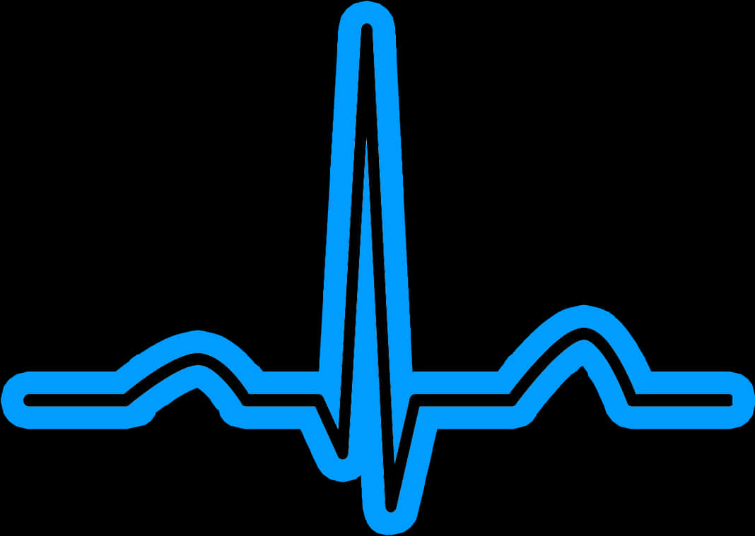 Blue Heartbeat Line Graphic PNG Image