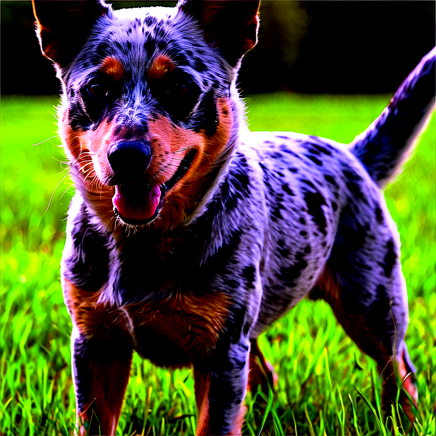 Blue Heeler In Field Png Dos PNG Image