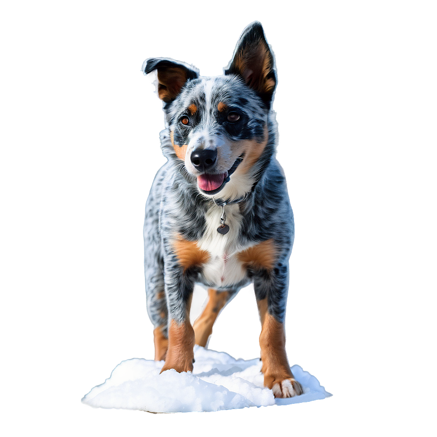 Blue Heeler In Snow Png Wsm87 PNG Image