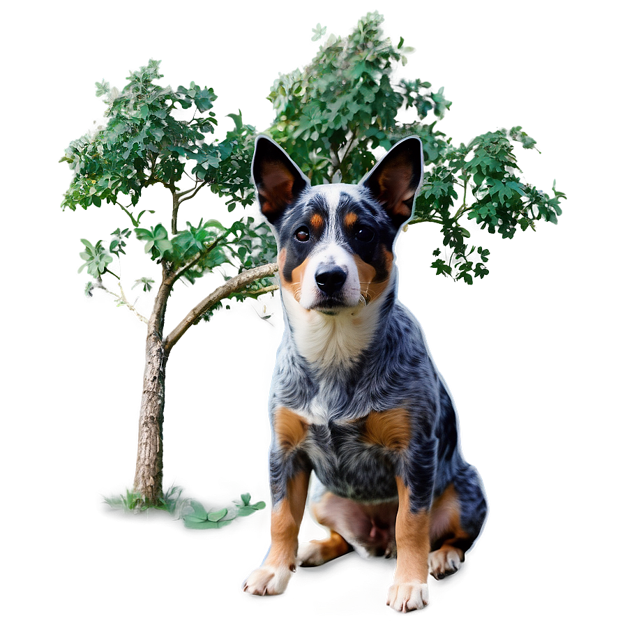 Blue Heeler Under Tree Png 06282024 PNG Image