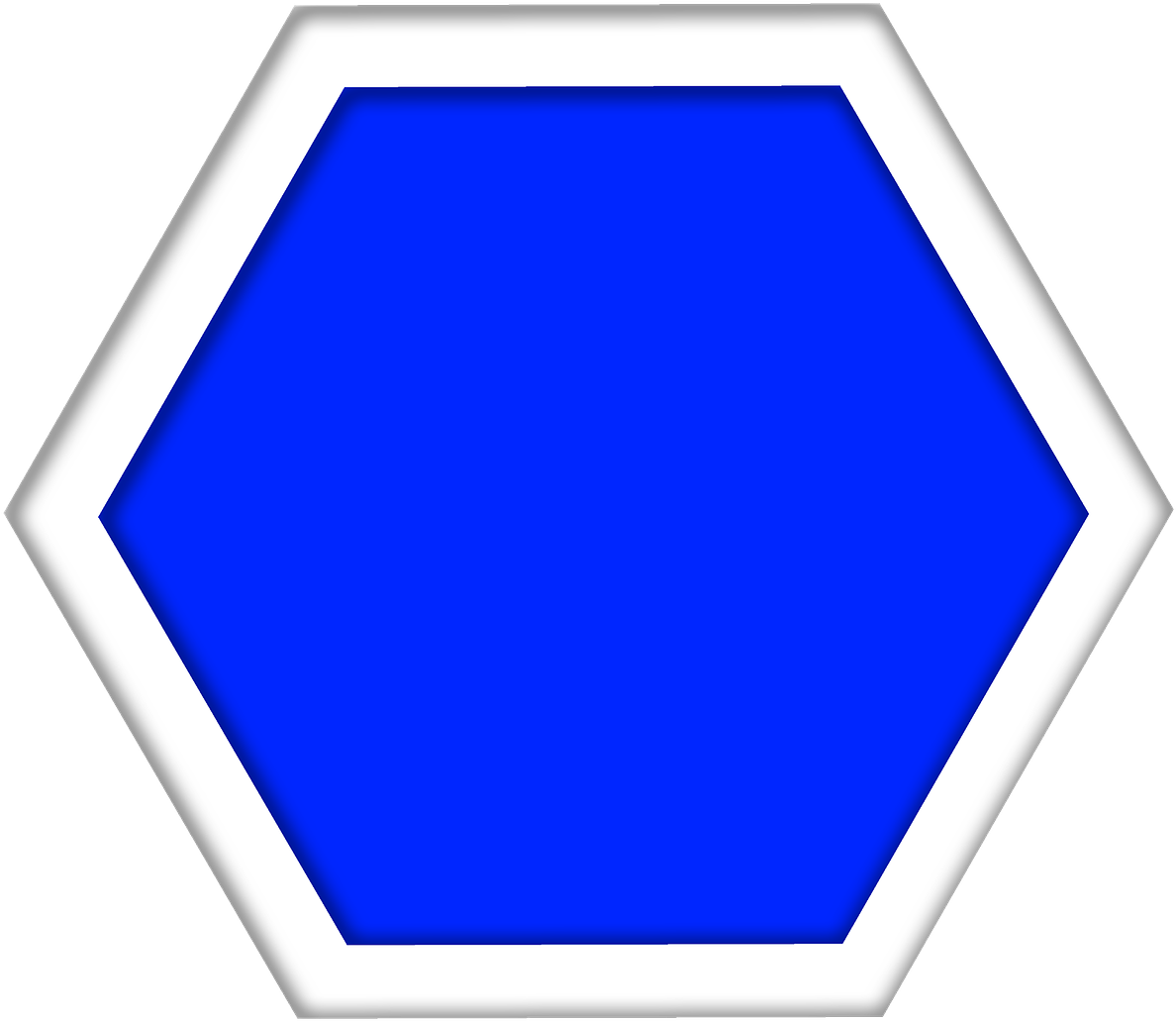 Blue Hexagon White Border PNG Image