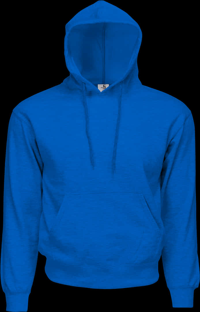 Blue Hoodie Plain Front View PNG Image