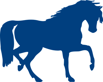 Blue_ Horse_ Silhouette_ Vector PNG Image