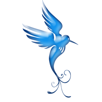 Blue Hummingbird Artwork PNG Image