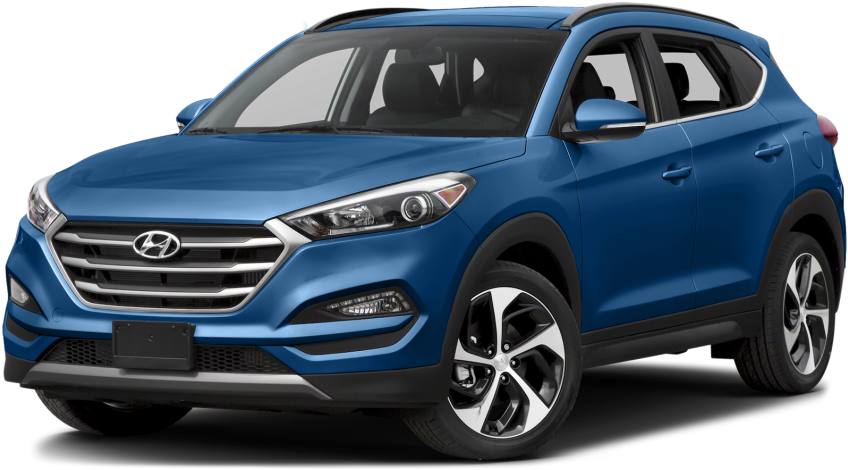 Blue Hyundai S U V Profile View PNG Image