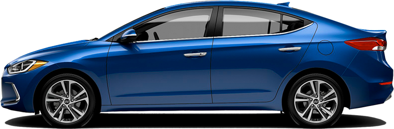 Blue Hyundai Sedan Side View PNG Image