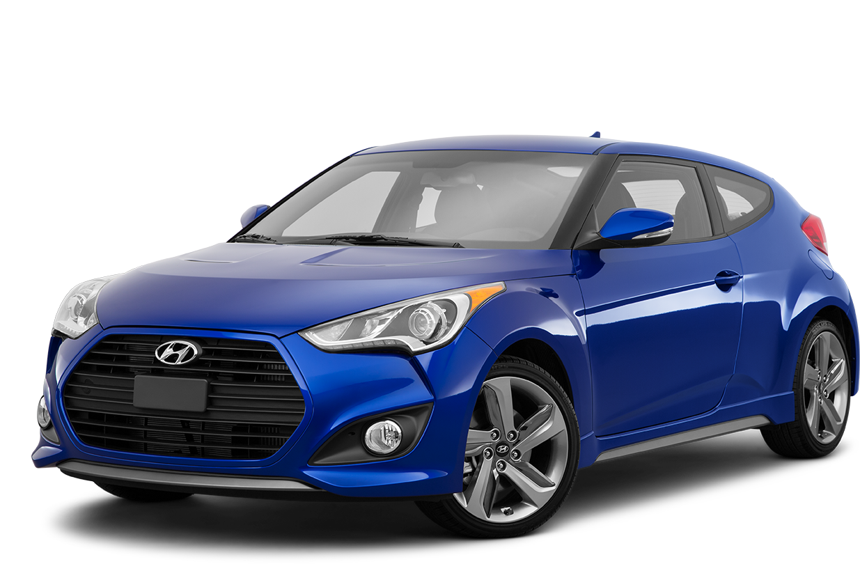 Blue Hyundai Veloster Side View PNG Image