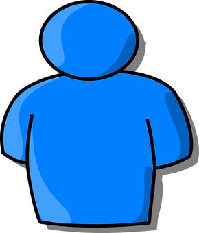 Blue Iconic Person Graphic PNG Image