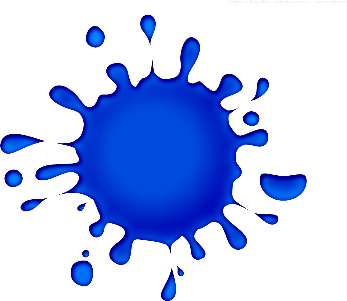 Blue Ink Splatter Graphic PNG Image