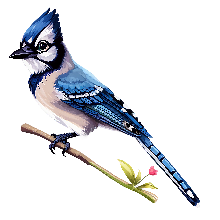 Blue Jay And Flowers Png 19 PNG Image