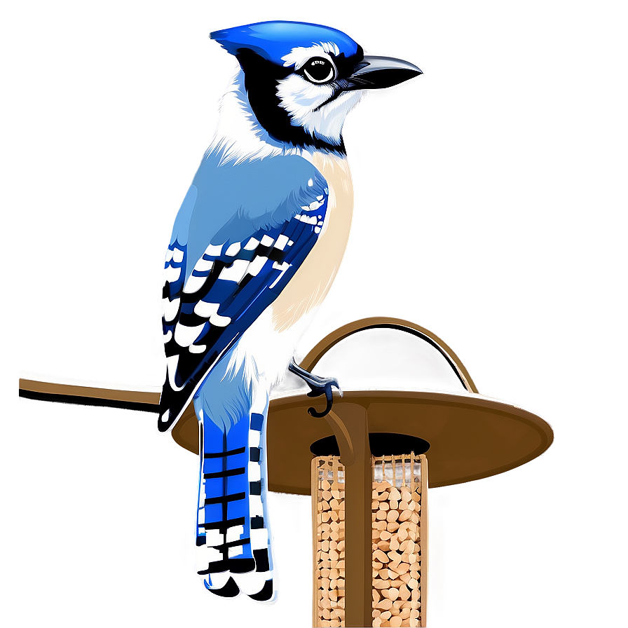 Blue Jay On Bird Feeder Png Ikm PNG Image