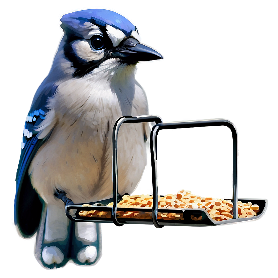 Blue Jay On Bird Feeder Png Ygh PNG Image