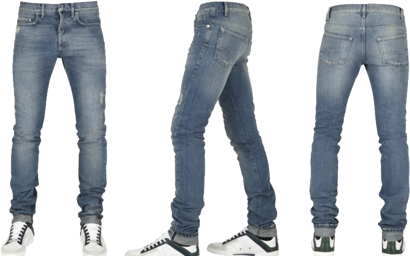 Blue Jeans Multiple Angles Display PNG Image