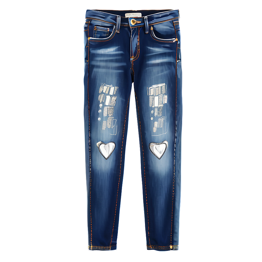 Blue Jeans With Rhinestones Png 40 PNG Image