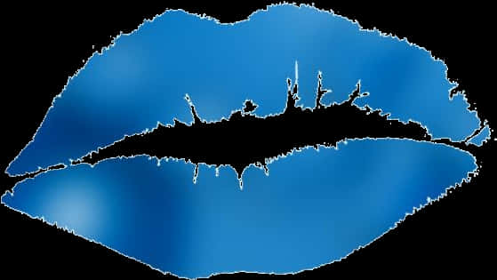 Blue Kiss Lip Print PNG Image