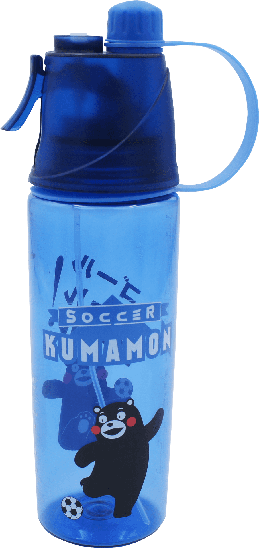 Blue Kumamon Soccer Water Bottle PNG Image