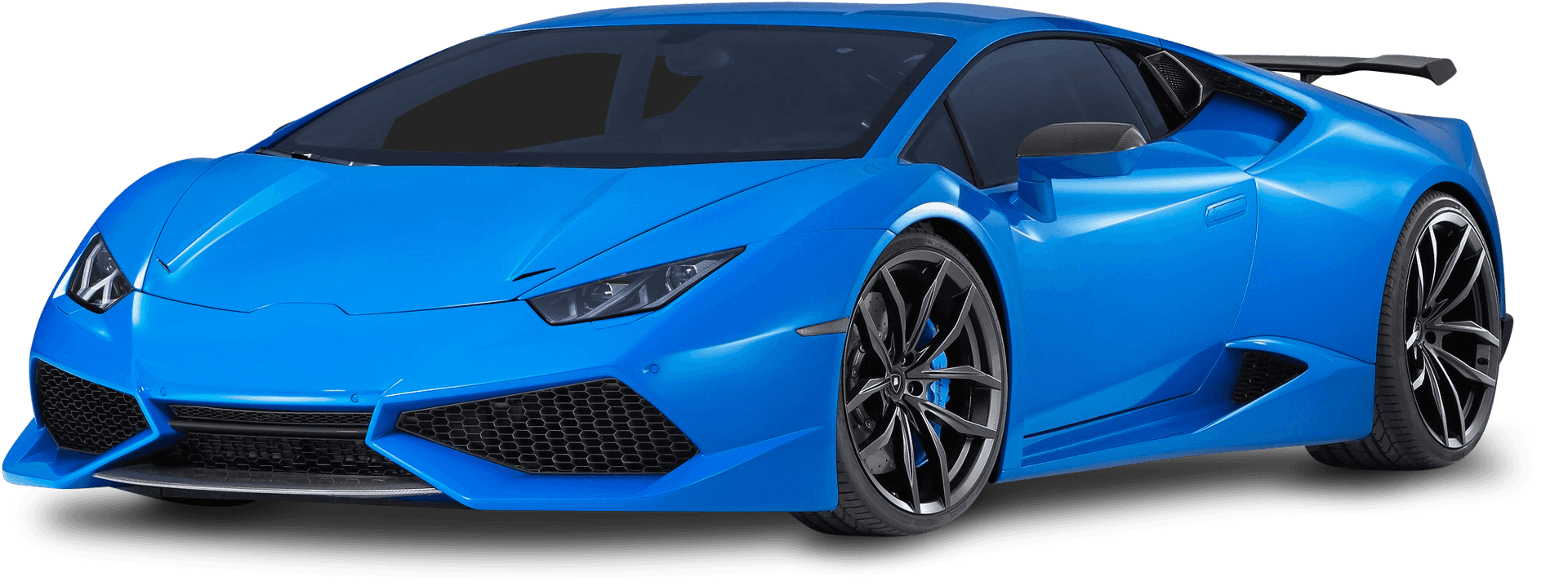 Blue Lamborghini Huracan Evo Side View PNG Image