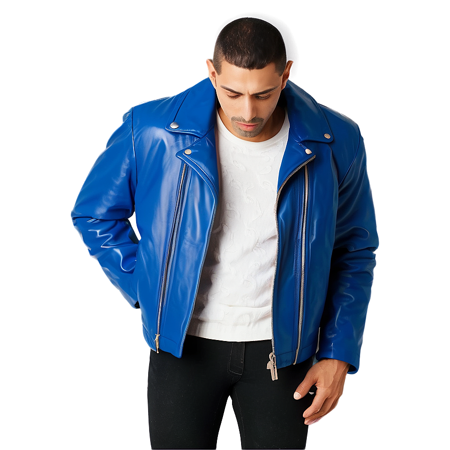 Blue Leather Jacket Png Exo PNG Image