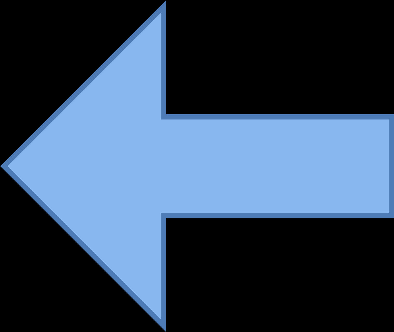 Blue Left Arrow Graphic PNG Image