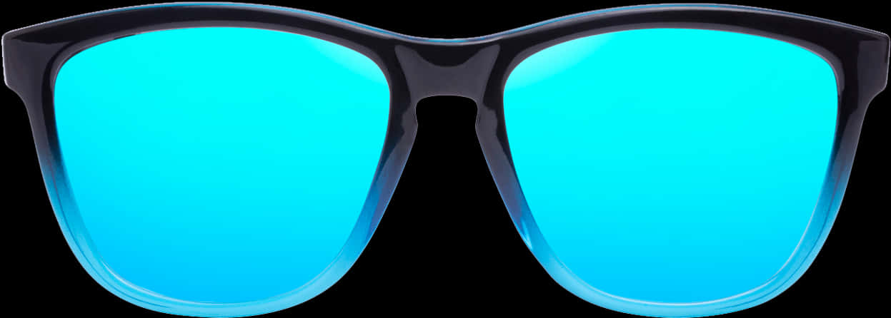 Blue Lens Sunglasses Isolated PNG Image