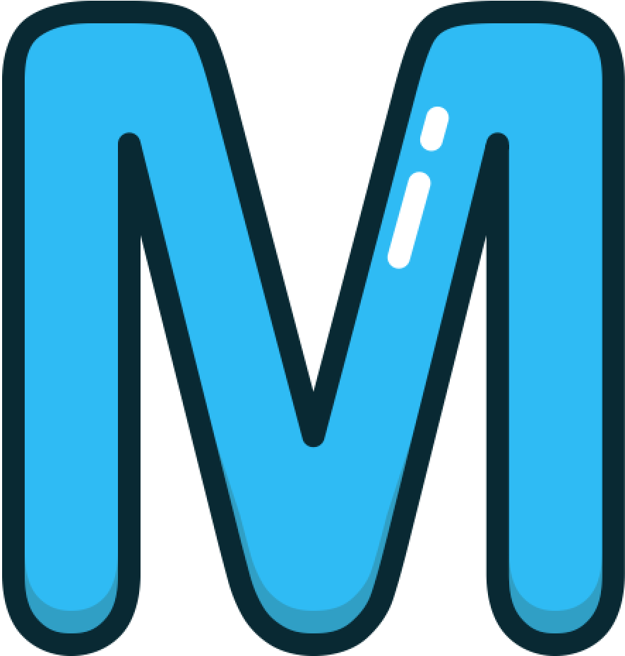 Blue Letter M Icon PNG Image