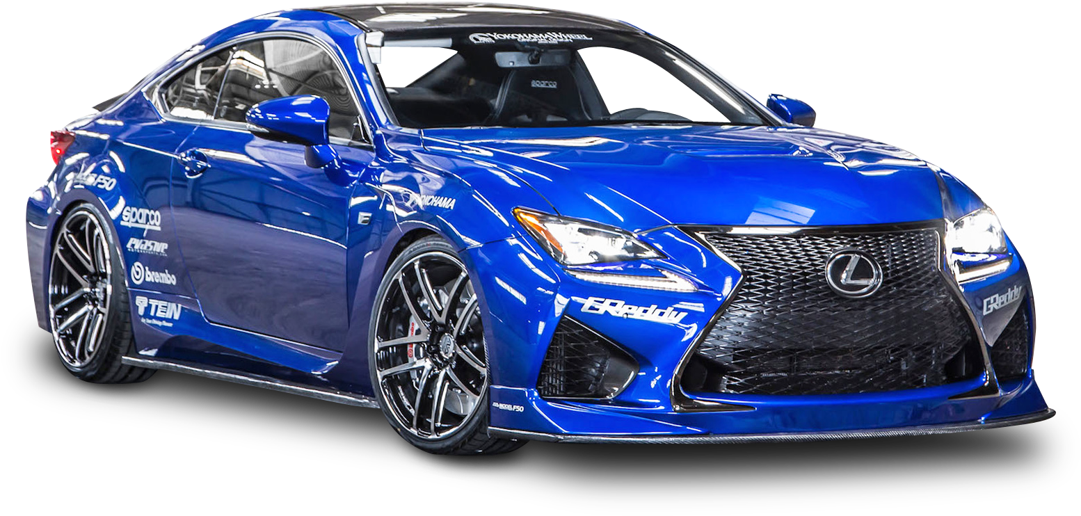 Blue Lexus R C F Sport Coupe Modified PNG Image