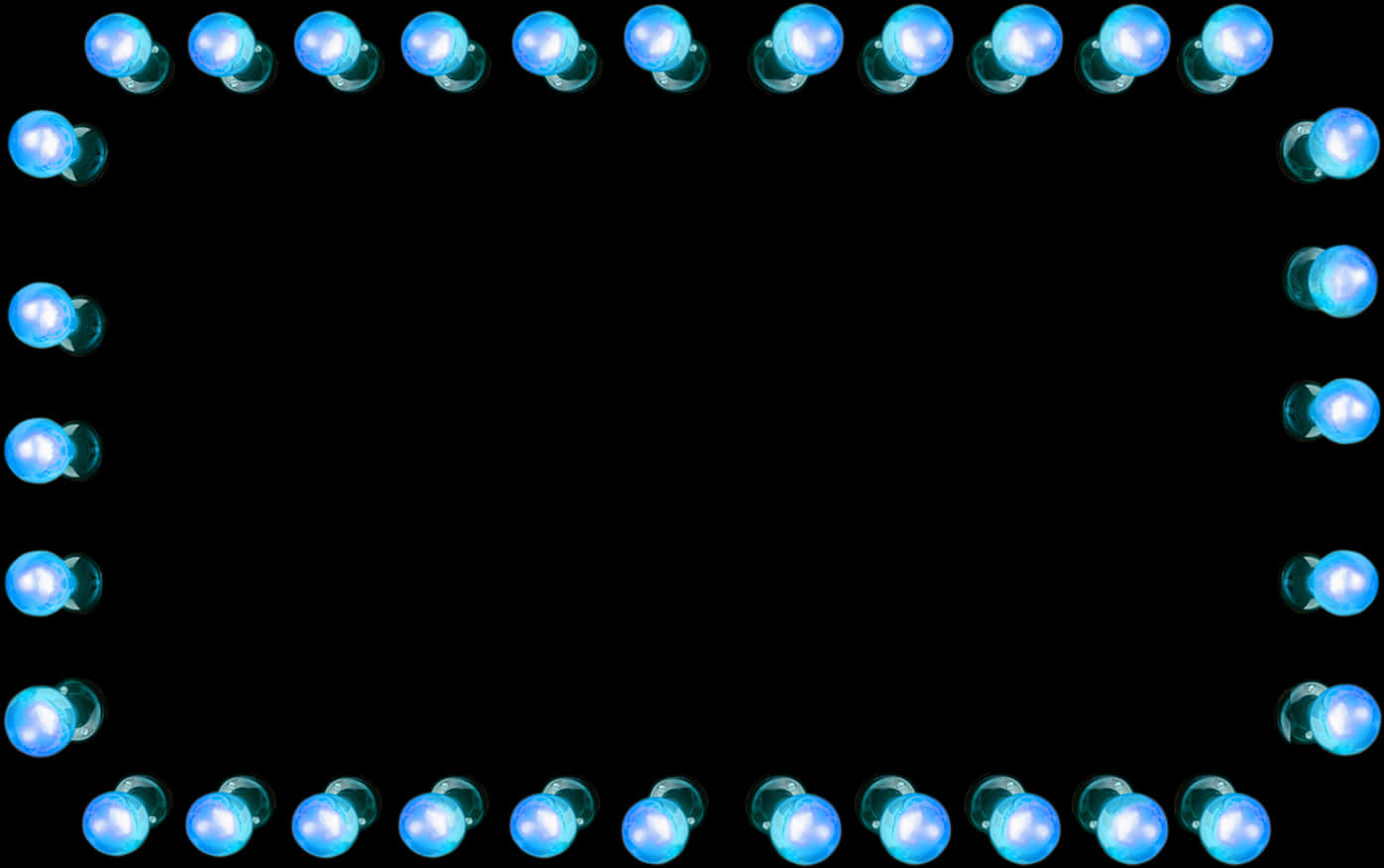 Blue Light Bulbs Border Frame PNG Image