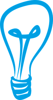 Blue Lightbulb Graphic PNG Image