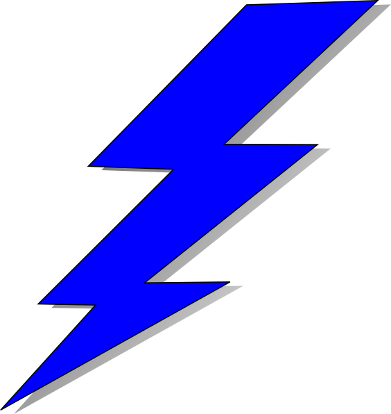 Blue Lightning Bolt Graphic PNG Image