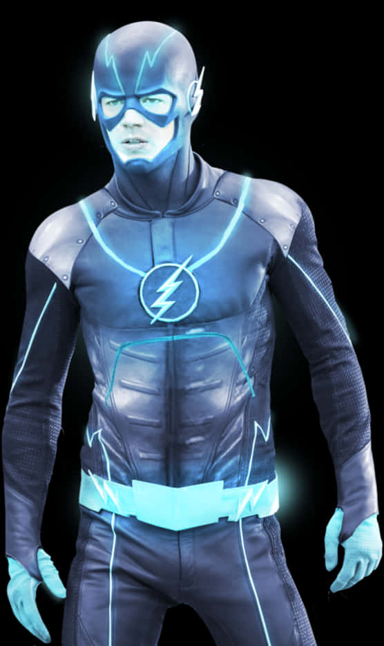 Blue Lightning Flash Costume PNG Image