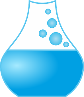 Blue Liquid Flask Vector Illustration PNG Image