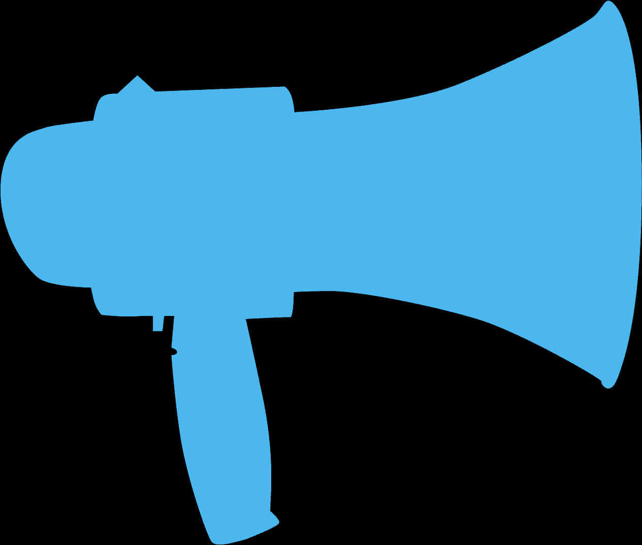 Blue Megaphone Silhouette PNG Image