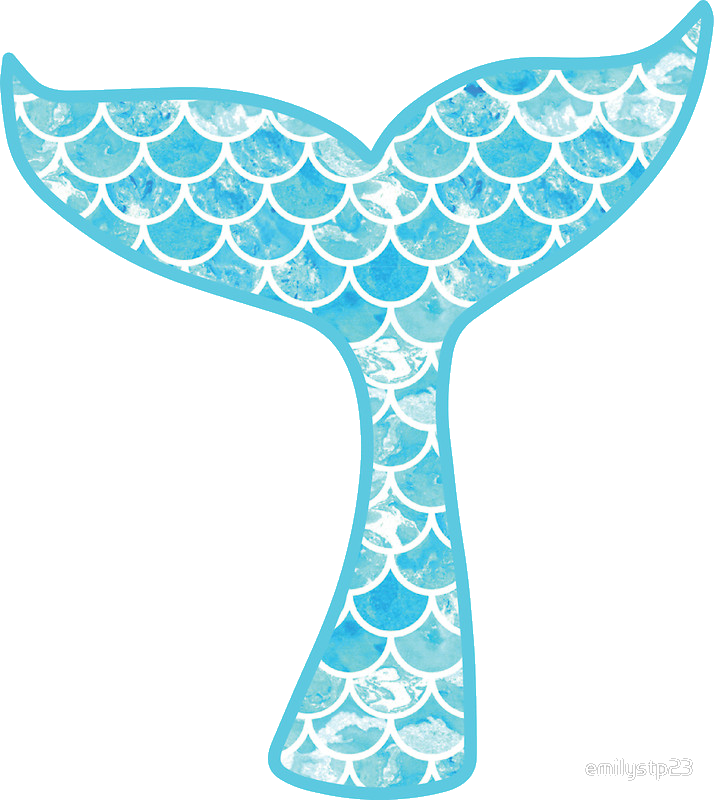 Blue Mermaid Tail Illustration PNG Image