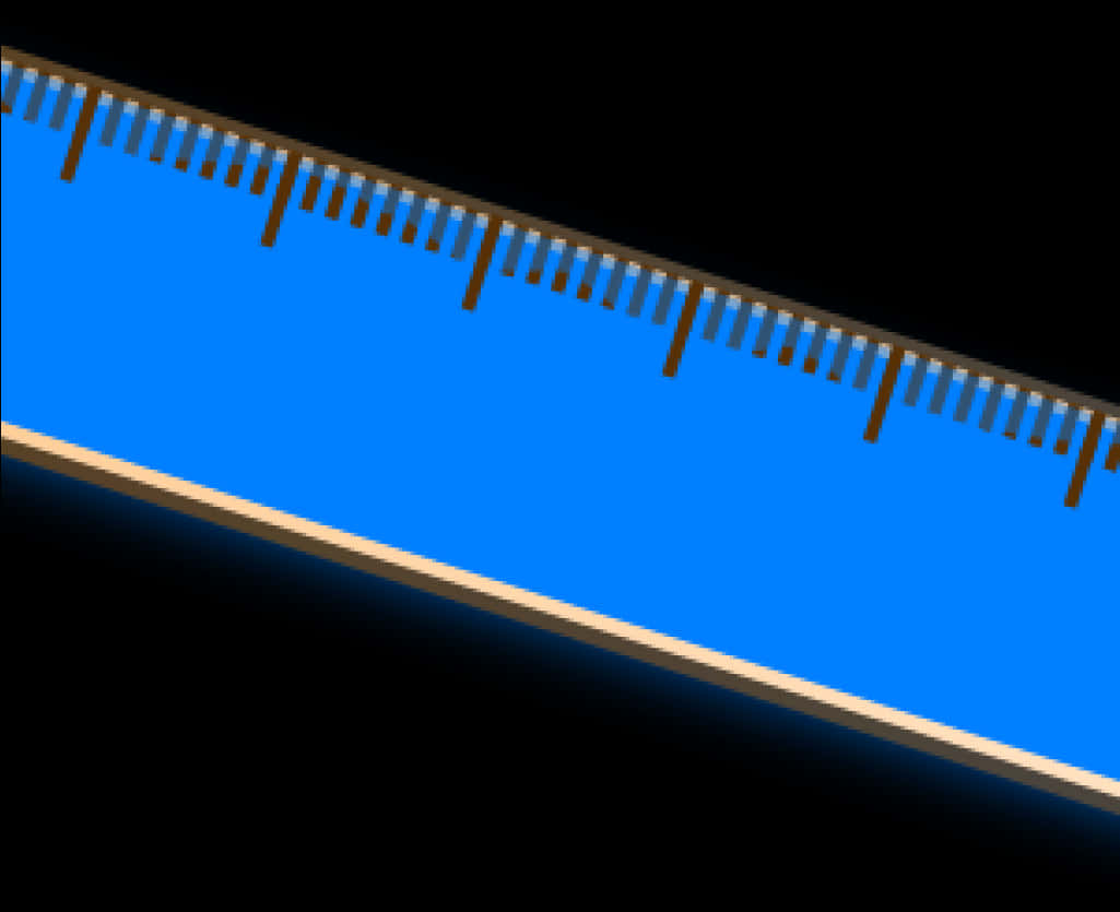 Blue Metallic Ruler Closeup PNG Image