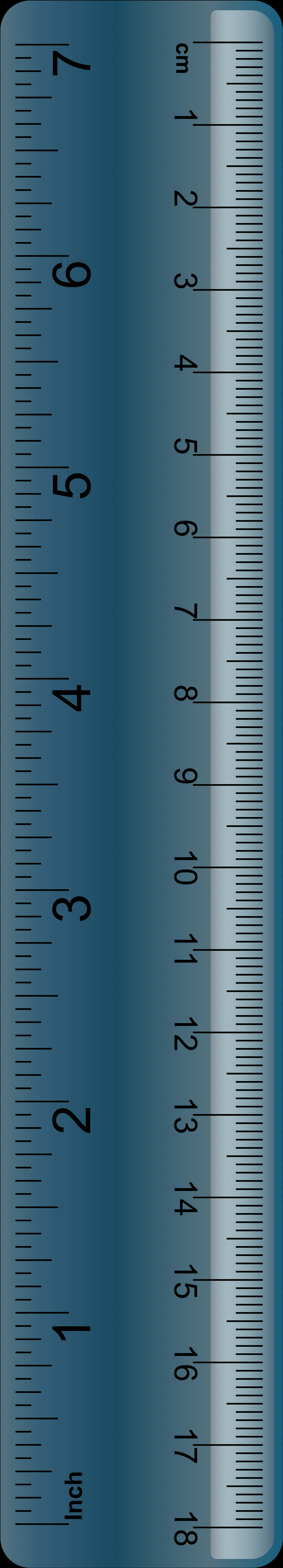 Blue Metric Inch Ruler Vertical PNG Image