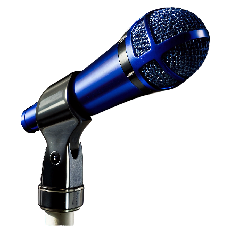 Blue Microphone On Stand Png Qbe PNG Image