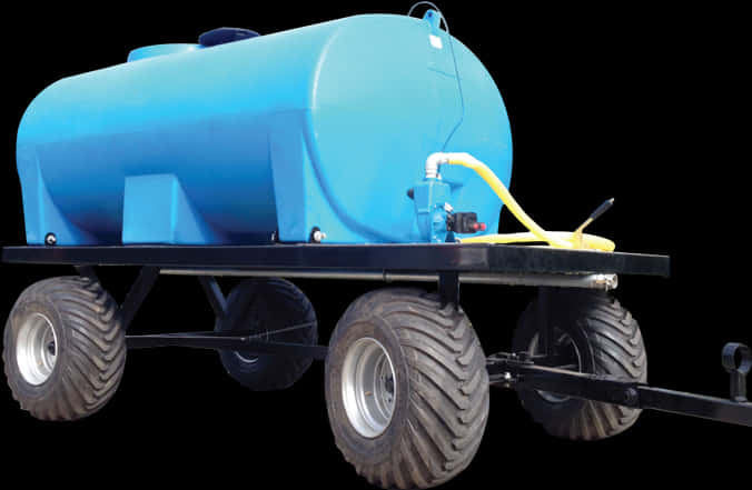 Blue Mobile Water Tank Trailer PNG Image