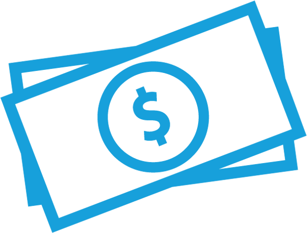 Blue Money Icon Vector PNG Image